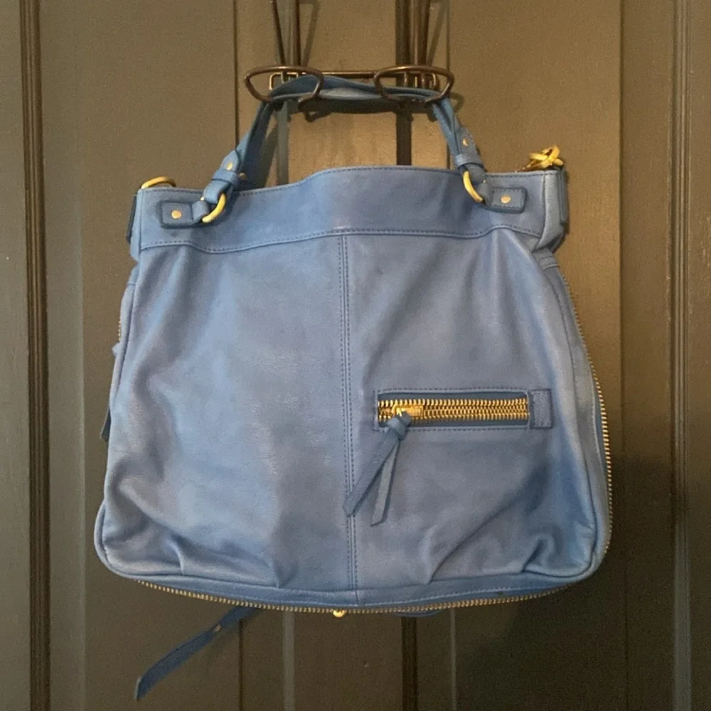 Steven Steve Madden Leather Bhugo Hobo Handbag Blue NWT